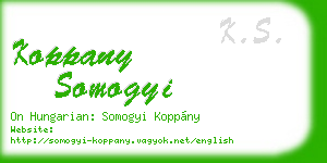 koppany somogyi business card